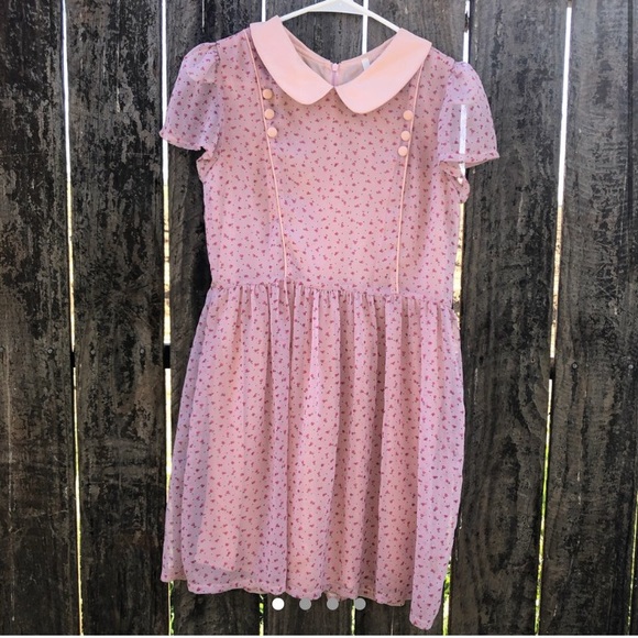 pastel pink collared dress - Picture 1 of 4